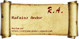 Rafaisz Andor névjegykártya