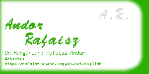 andor rafaisz business card